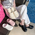 Women's Closed Toe Clogs Midsole Thick Sole Height Increasing EVA Outsole Plastic Upper PVC Lining Summer Slippers Vietnam Made