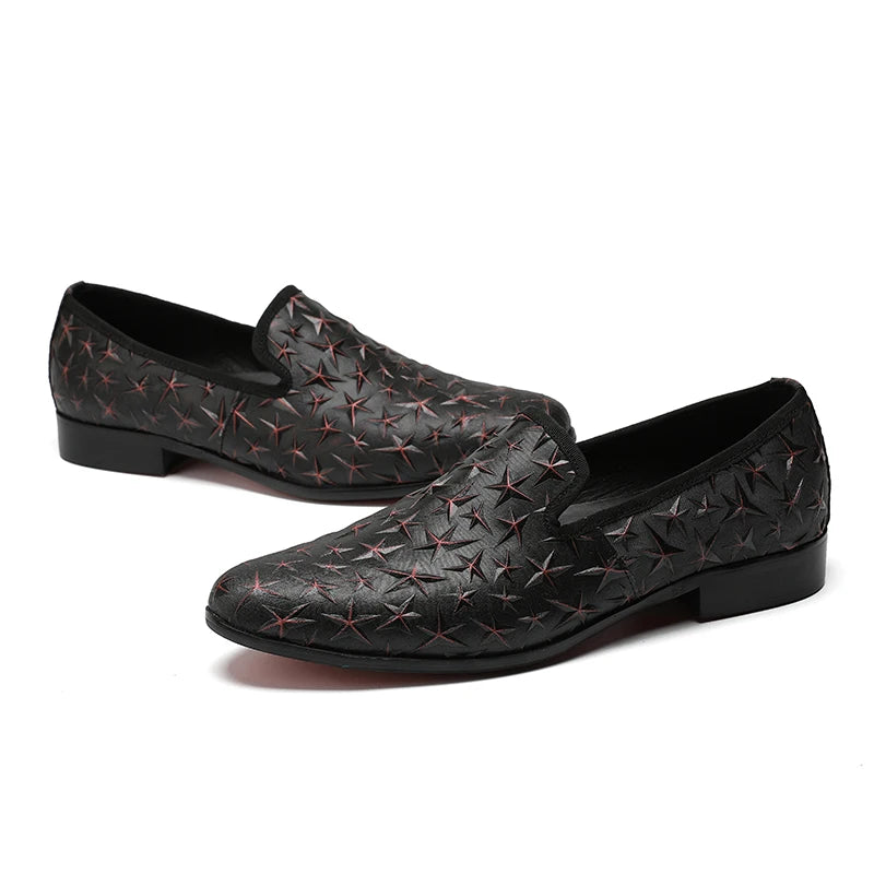 NA161 Black Star Men Shoes Luxury Brand Leather Casual Oxfords Shoes Men Loafers Moccasins Italian Shoes for Men Flats