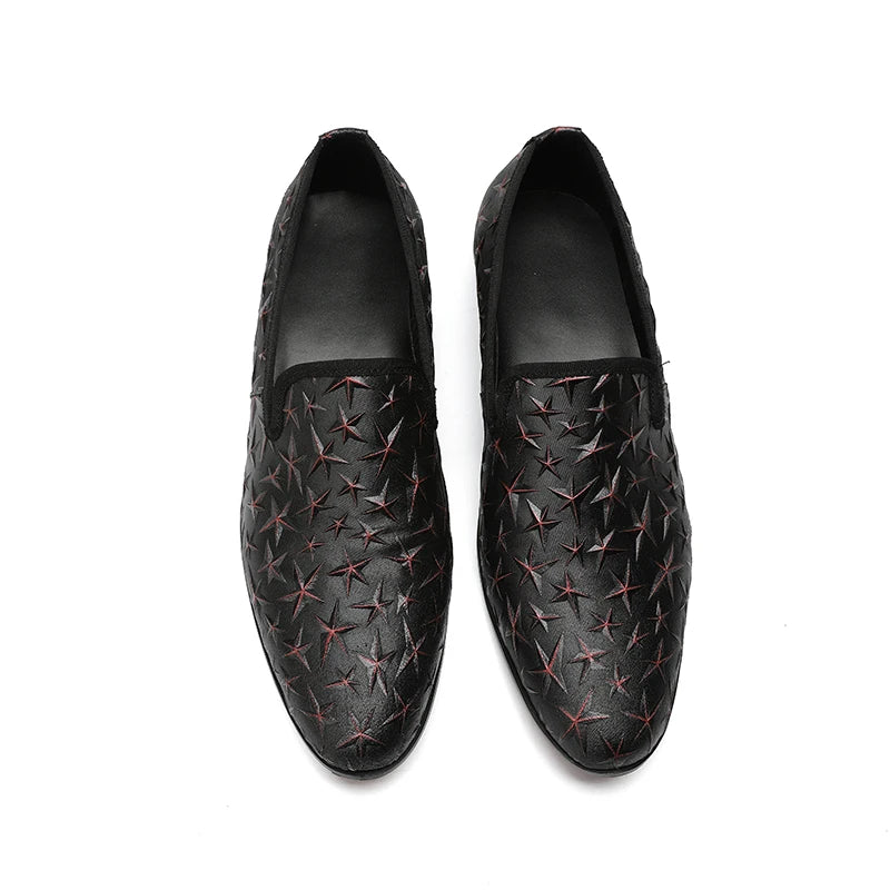 NA161 Black Star Men Shoes Luxury Brand Leather Casual Oxfords Shoes Men Loafers Moccasins Italian Shoes for Men Flats
