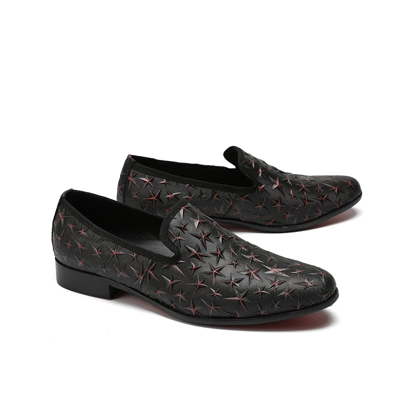 NA161 Black Star Men Shoes Luxury Brand Leather Casual Oxfords Shoes Men Loafers Moccasins Italian Shoes for Men Flats