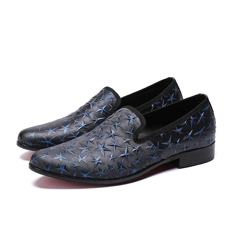 NA161 Black Star Men Shoes Luxury Brand Leather Casual Oxfords Shoes Men Loafers Moccasins Italian Shoes for Men Flats