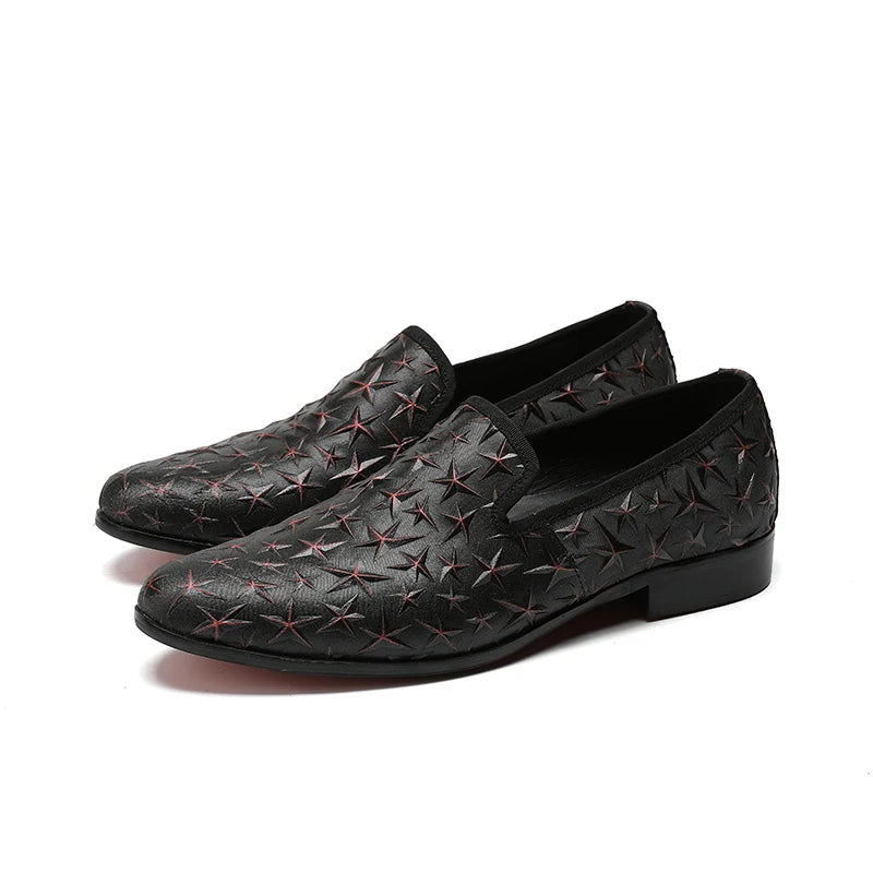 NA161 Black Star Men Shoes Luxury Brand Leather Casual Oxfords Shoes Men Loafers Moccasins Italian Shoes for Men Flats