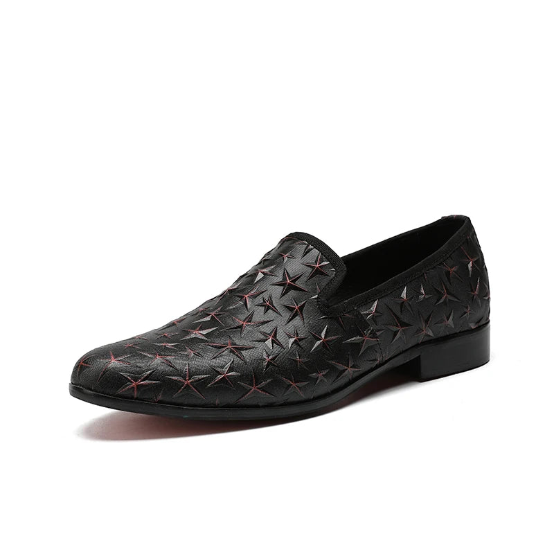 NA161 Black Star Men Shoes Luxury Brand Leather Casual Oxfords Shoes Men Loafers Moccasins Italian Shoes for Men Flats