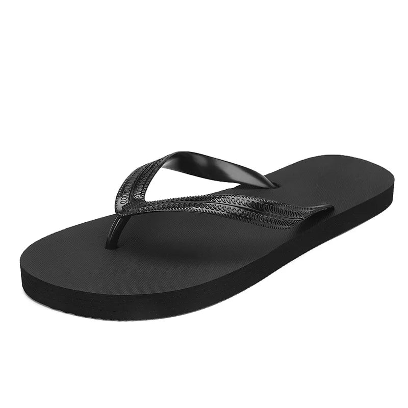 Men's Solid Color EVA Flip Flops Open Toe Anti-Slippery Outdoor Summer Slippers for Beach Home Use