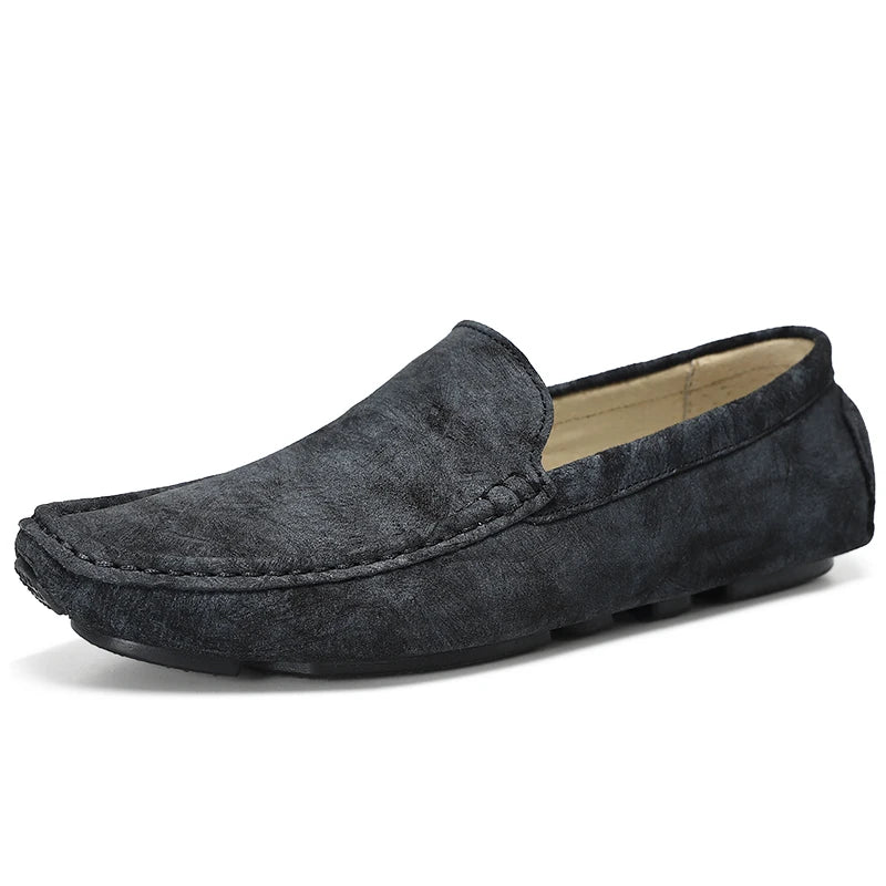 Men's Loafers Driving Shoes Gommino Penny Loafer Flats Leather Cotton Padded Warm Winter Moccasins Low-top Slip on Light Weight