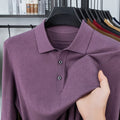 3.5% Goat Cashmere Sweater Polos Men 2025 Autumn 5.5% Mulberry Silk Knit T-shirt Long Sleeve Jumper Silk Wool Sweater Tops
