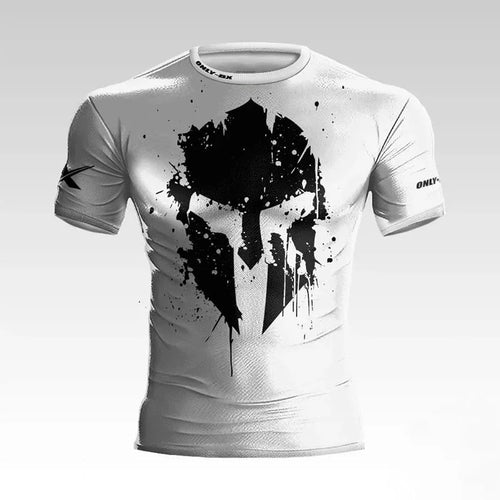 3D Print Warrior Helmet Workout T-Shirt Funny Gym Shirts High Quality Milk Fiber Men's Short Sleeves Muscle Man Tough Guy Tshirt