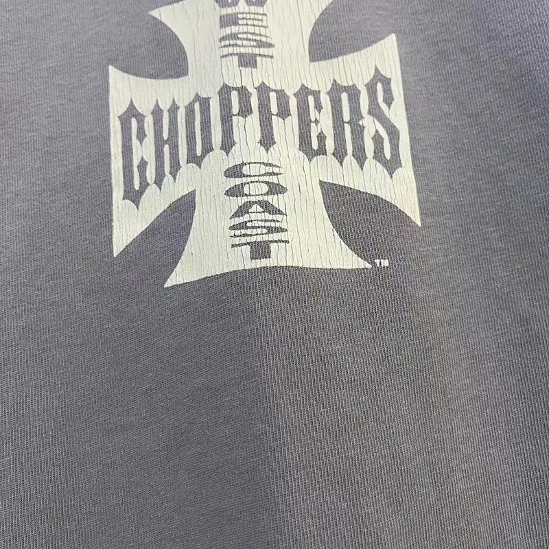 West Coast Choppers T-Shirt West Coast Wasteland Style Washed Distressed Loose Fit Vintage Print Short Sleeve Men's T-Shirt