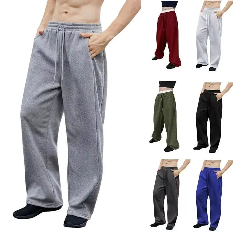 2025 New Korean style Sweatpants Sport Pants Men Running Pants Spring Summer Loose Casual Sweat Pants Straight Jogging Pants Men