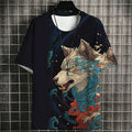 3D Printed Japanese Ukiyo-e T Shirt For Men Cartoon Animal Graphic T-Shirts Summer Casual Short Sleeve Tees Loose O-Neck Tops